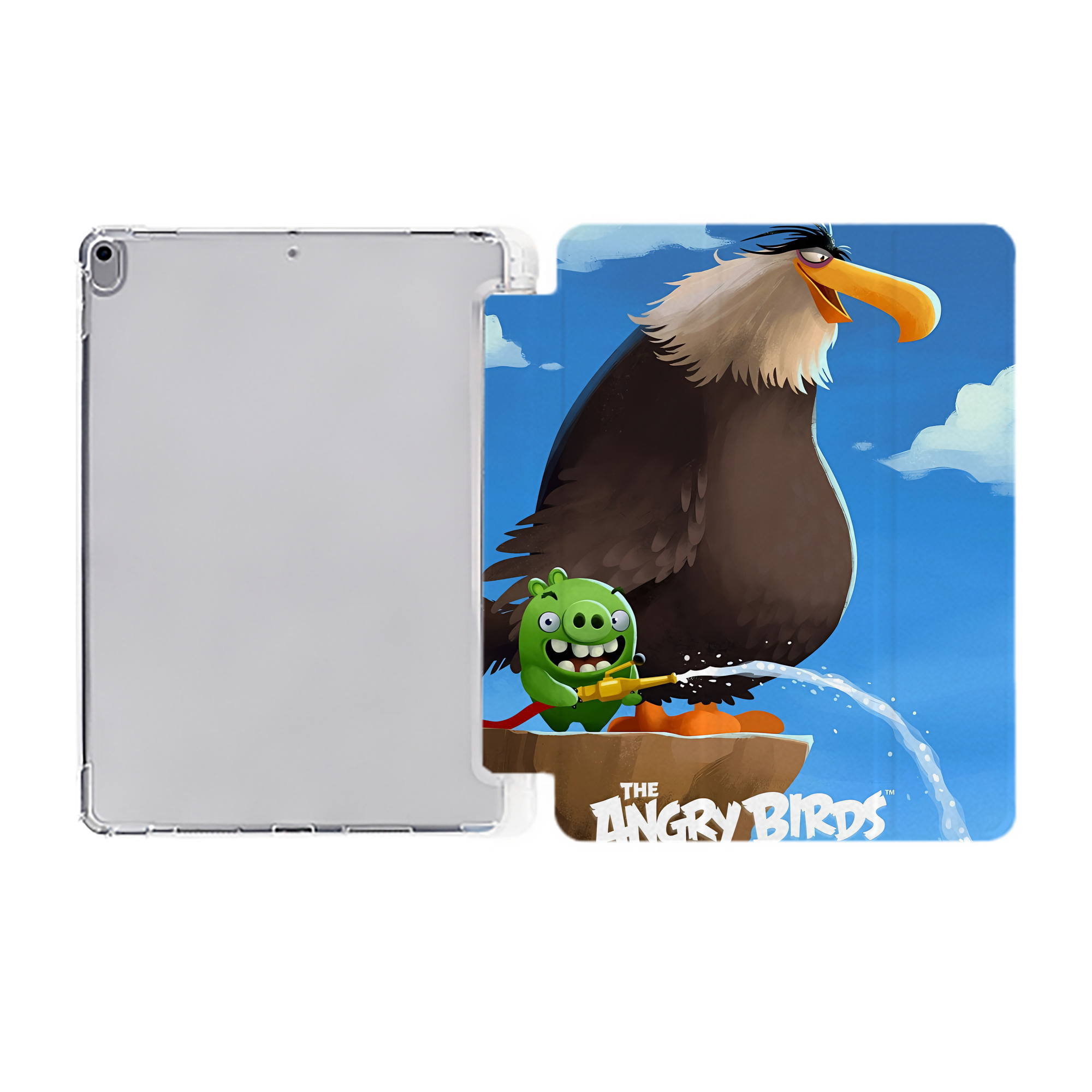 （画像用） Angry Birds アングリーバード IPad ケース ペン収納付き 三つ折りスタンド PUレザー×シリコン 対応機種9.5/10.5/10.9インチ
